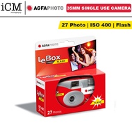 Agfa photo LeBox FLASH DISPOSABLE SINGLE USE 35mm Film CAMERA - 27 Photos