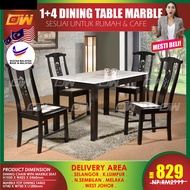 CT254NL-MTC-TOP CC017A 1+4 Seater Round Grade A Marble Solid Wood Dining Set Kayu High Quality Turke