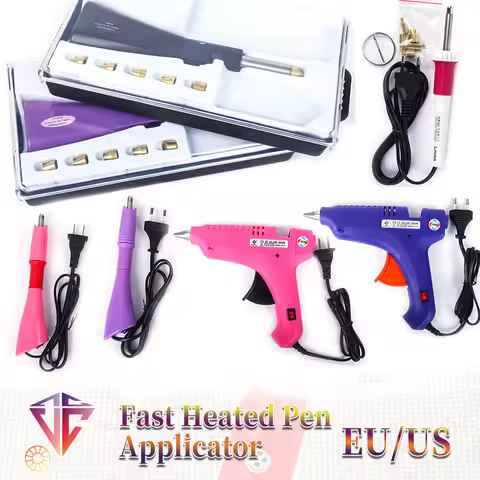 Fast Heated instrument EU/US Plug Applicator Iron-on Wand Heat-fix Tool Gun Mixed Size Hot Fix Rhine