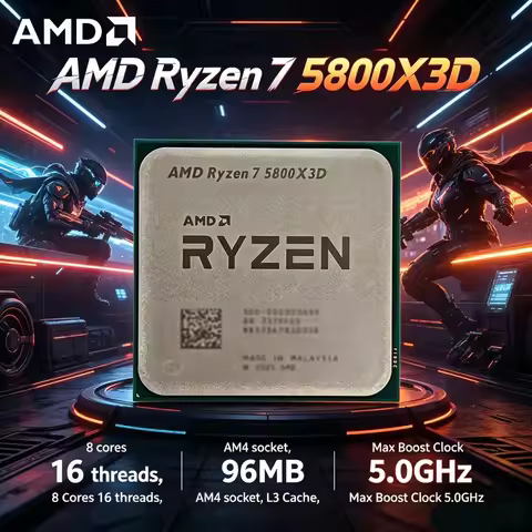 New AMD Ryzen 7 5800X3D High End Gaming CPU 8 Core 16 Thread 5.0GHz Boost 96MB Cache 105W AM4 DDR4 D