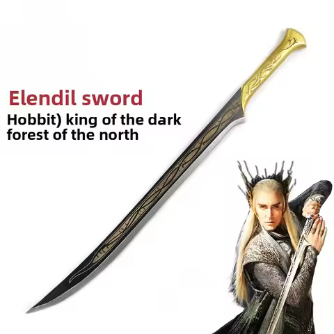 97cm/38.19in Wooden Elf King Swords Training Practice Cosplay Game Peripherals Hobbit Model Ornament