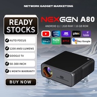 NexGen A80  Projector Android 11 with Dual WIFi Band Auto Focus and Keystone