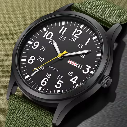 2024 TPW Field Watch Easy Reading Fabric Strap 24 Hours Display Quartz Movement