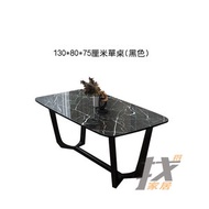 找得 - 小戶型北歐大理石餐桌輕奢現代簡約實木餐桌 230015 單餐桌130CM 黑色大理石 黑色腳