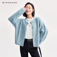 GIORDANO WOMEN Heather color loop stitch crewneck cardigan 18354508