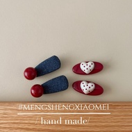 Korean Style Denim Encore Red Children's Hair Clip 2024 Girl Bangs Broken Hair Baby Clip Girl Headdr