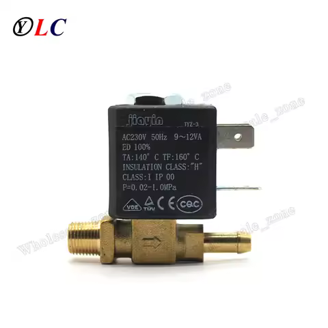 JYZ-3T Normally Closed Cannula N/C 2/2 Way Valve AC 230V G1/8' Brass Steam Air Generator Water Solen