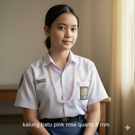 8MM PINK ROSE QUART STONE NECKLACE natural