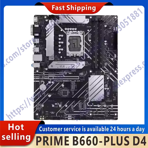 Used PRIME B660-PLUS D4 original desktop computer B660 DDR4 motherboard LGA 1700 supports 12400F 124