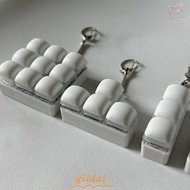 GILDAI Finger Keyboard Cap, 3/4/9Keys Keys Button Fidget Keychain,  Steamed Bread Keycap Relief Stre