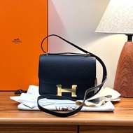 HERMES黑金康康19肩背斜背包19*15*5K刻全新全配