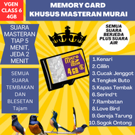 Memory card isian masteran burung murai jernih berjeda gacor - micro sd mp3 Masteran Murai batu