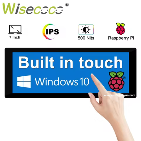 7 Inch 1280x480 Ultra Wide HD Touchscreen IPS 500 Nits High Brightness Panel Raspberry pi Win 10 11 