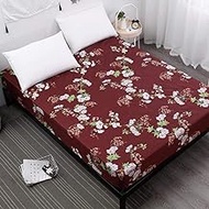 New Printing Fitted Sheet Mattress Cover Bed Linen With Elastic Band Mattress Protector Pad 100% Polyester King Size Bedding Set,Color:2,Size:80x200x25cm (Color : 23, Size : 180x200x25cm)