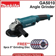 [CORATED] Makita GA5010 5” Angel Grinder + 5pcs Grinding Disc