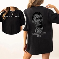 Freedom Charlie Kirk Tribute T-Shirt – Minimalist Front with Memorial Graphic Back – Oversized Uni