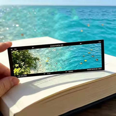 Creative Film Sea Surface Acrylic Semi-Transparent Bookmark Aesthetic for Reading Photo Negative Boo