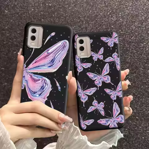 For Nokia C02 C12 C12+ Plus Case Floral Soft Silicone Cartoon TPU Phone Case For NOKIA C12 Pro C22 C