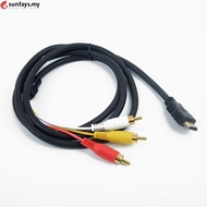 Fast Shipping-HDMI Male to 3 RCA Cable 1.5m 59 inch Signal transmitter 1.5m /59 inch-Good Quality
