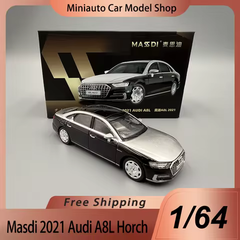 New In Stock Masdi 1:64 Audi A8l Horch Alloy Miniature Diecast Model Audi Audi A8l Horch Sedan Car M