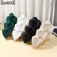 ANTOTMY Necklace Display Rack, Wooden Suede Jewelry Storage Rack,   Show Display Model Necklace