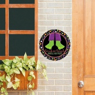HELLOYOUNG Halloween Wreath Metal Sign Home Decor Fall Autumn Hanging Ornament