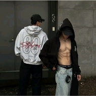 Jacket Hoodie Zip 69 Embroidered FaFic Form Boxy Thick Cotton Fleece