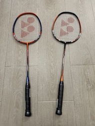 (適合初階新手,100%正版)全新送手膠拍套未拆手膠Yonex Nanoray 7000i 羽毛球拍2塊(橙白及橙藍)
