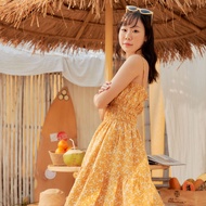 lookbooklookbook kitten dress summer mustard ชุดเดรสยาว สายเดี่ยว สีเหลือง