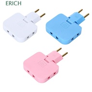 ERICH1 EU Plug Slim 3 In 1 180° Rotating Extension Adjustable Multi-Plug Socket Adapter