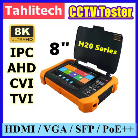 2K IPC Test 8" HD CCTV Tester 8K CCTV IPC Tester POE++ SPF 8MP CVI TVI AHD SDI IP Camera CCTV Tester