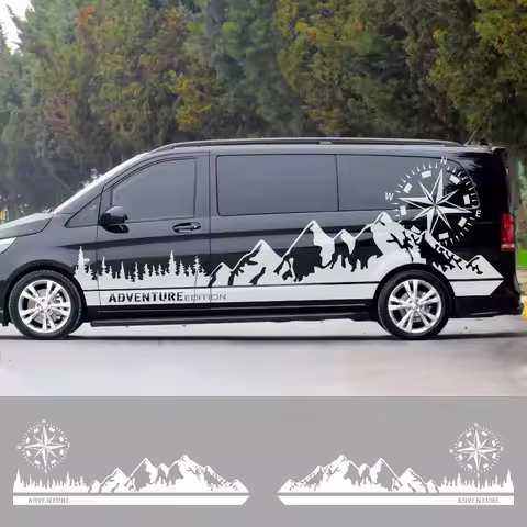 Car Stickers Camper Van Mountain Graphics Vinyl Decals Tuning Accessories For Mercedes Benz Vito V C