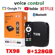 กล่องทีวี 4K Android box TV BOX Bluetooth&Wifi TX98 Pro การควบคุมระยะไกลด้วยเสียง Youtube/Netfix/Goo