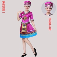 ใหม่ ชนเผ่า เสื้อผ้าประสิทธิภาพ Dancesuit สําหรับผู้ใหญ่ Miao และ Tujia ชนเผ่า กลุ่ม เสื้อผ้าผู้หญิง