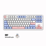 FURYCUBE G87 คีย์บอร์ดแบบมีสาย 87 คีย์ ปิดเสียง Gasket Mechanical Keyboard สาย Type-c to USB Rainbow