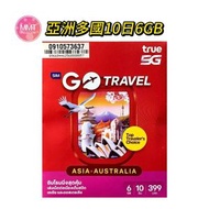 亞洲多國【10日6GB FUP】4G/5G極高速無限數據上網咭 旅行電話咭 Data Sim咭（含中國、日本、韓國、新加坡、馬來西亞等）+澳大利亞