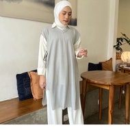 Long Knitted Tunic Vest Knitted Outerwear Vest