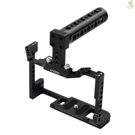 Andoer Camera Cage + Top Handle Kit Aluminum Alloy with Dual Cold Shoe Mount 1/4 Inch Screw Compatible with Canon EOS 90D/80D/70D DSLR Camera  Came-022
