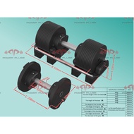 Adjustable Dumbbell Powerbell 40KG (Ready Stock)