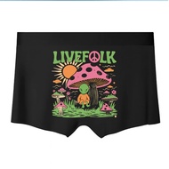 Livefolk Peace Sign Mushroom Forest Graphic Mens Boxer Briefs