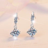 【 GRA Certificate Attached 】 1CT moissanite earrings, banquet tassel earrings S925 pure silver plati