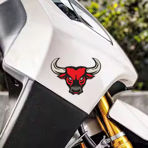 Sporty Red Bull Vinyl Decals Durable Waterproof Stickers for Motorcycle Fuel Tank Body Accessories