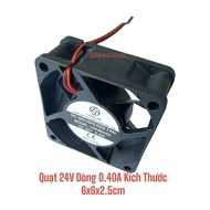 24V Fan Current 0.40A Dimensions 6x6x2.5cmm