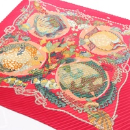 【二手】愛馬仕 HERMES 絲巾 Carre Plissé Grands Fonds 真絲褶皺圍巾 女士二手 B