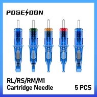 POSEIDON 5pcs Tattoo Needles Cartridge, Tattoo Machine Accessories RM/RL/RS/M1 Standard Assorted Dis