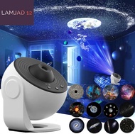 LAMJAD12 LED Star Galaxy Projector Colorful Starry Sky Night Light Ocean Wave LED Lamp for  Home Bed