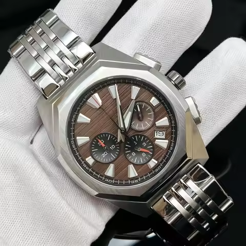 Tripods HILEGU HL00200963 Sapphire Crystal 44.5MM GS Chronograph Watch with VK63 Movement for SLGC00