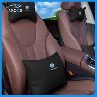 Ciscos Leather Car Seat Headrest Pillow Car Lumbar Support Car Interior Accessories For Volkswagen Golf MK7 Scirocco Touran Golf MK6 Jetta Polo Sharan Beetle Golf MK5