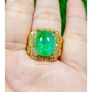 COLOMBIA EMERALD GEM RING HIGH QUALITY CHATAM SILVER TIE 926 GOLD
