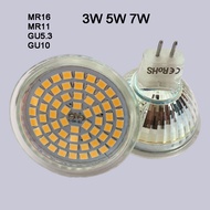 ไฟสปอตไลท์ถ้วยหลอดไฟหลอดไฟ LED ไฟ GU10 GU5.3 MR11 AC 220V AC/DC 12V 3W 5W 7W